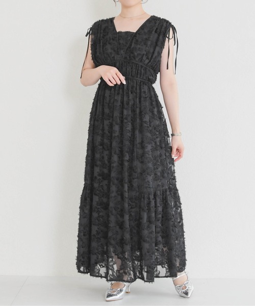 MISCH MASCH（ミッシュマッシュ）の「2026春夏新作 フリンジジャガードワンピース（ワンピース・レディース・ブラック/ホワイト・S/M）」の21枚目の写真