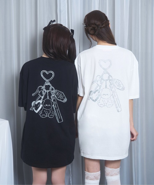 Honey Cinnamon(ハニーシナモン)の「dog charm Tシャツ(Tシャツ/カットソー・レディース・ホワイト/ブラック・FREE)」の20枚目の写真