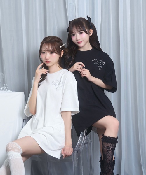 Honey Cinnamon(ハニーシナモン)の「dog charm Tシャツ(Tシャツ/カットソー・レディース・ホワイト/ブラック・FREE)」の21枚目の写真