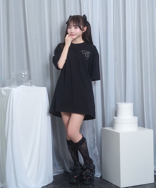 Honey Cinnamon(ハニーシナモン)の「dog charm Tシャツ(Tシャツ/カットソー・レディース・ホワイト/ブラック・FREE)」の14枚目の写真