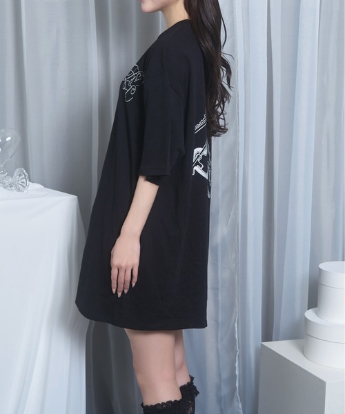 Honey Cinnamon(ハニーシナモン)の「dog charm Tシャツ(Tシャツ/カットソー・レディース・ホワイト/ブラック・FREE)」の16枚目の写真