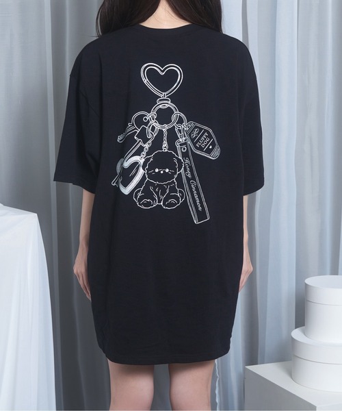 Honey Cinnamon(ハニーシナモン)の「dog charm Tシャツ(Tシャツ/カットソー・レディース・ホワイト/ブラック・FREE)」の17枚目の写真