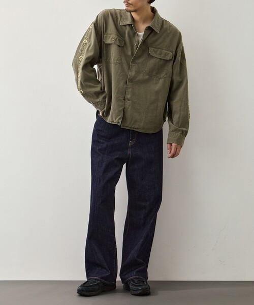 REMI RELIEF(レミレリーフ)の「【REMI RELIEF/レミレリーフ】WIDE MILITARY SHIRT(袖:スタッズ)(シャツ/ブラウス・メンズ・ダークグレー/カーキ・XL/L/M)」の6枚目の写真