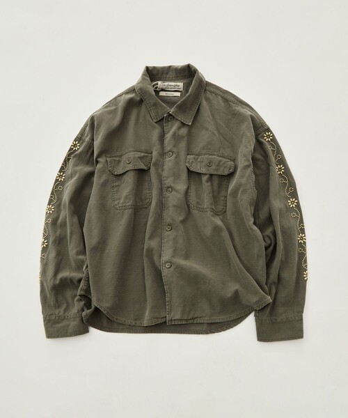 REMI RELIEF(レミレリーフ)の「【REMI RELIEF/レミレリーフ】WIDE MILITARY SHIRT(袖:スタッズ)(シャツ/ブラウス・メンズ・ダークグレー/カーキ・XL/L/M)」の8枚目の写真