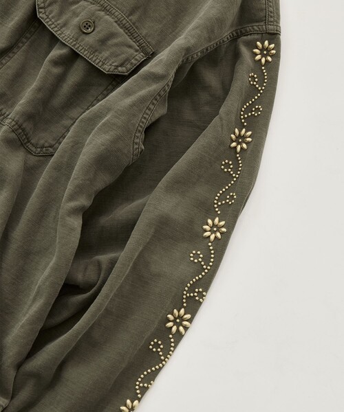 REMI RELIEF(レミレリーフ)の「【REMI RELIEF/レミレリーフ】WIDE MILITARY SHIRT(袖:スタッズ)(シャツ/ブラウス・メンズ・ダークグレー/カーキ・XL/L/M)」の10枚目の写真