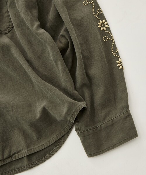 REMI RELIEF(レミレリーフ)の「【REMI RELIEF/レミレリーフ】WIDE MILITARY SHIRT(袖:スタッズ)(シャツ/ブラウス・メンズ・ダークグレー/カーキ・XL/L/M)」の11枚目の写真