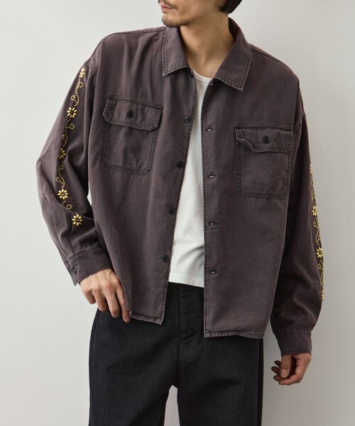 REMI RELIEF(レミレリーフ)の「【REMI RELIEF/レミレリーフ】WIDE MILITARY SHIRT(袖:スタッズ)(シャツ/ブラウス・メンズ・ダークグレー/カーキ・XL/L/M)」の12枚目の写真
