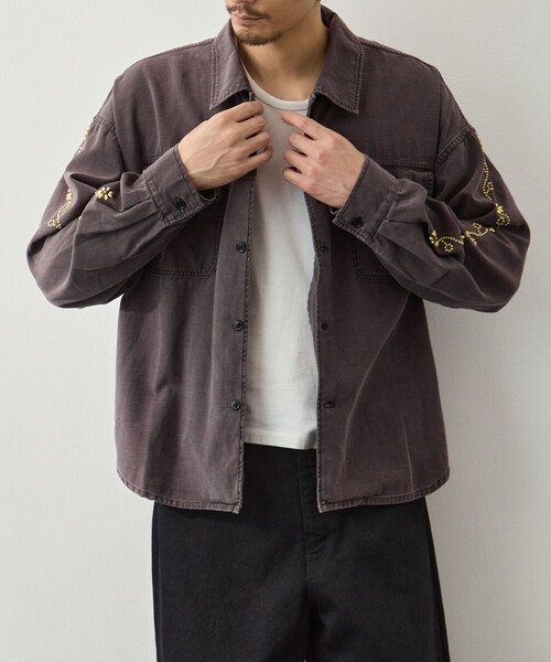 REMI RELIEF(レミレリーフ)の「【REMI RELIEF/レミレリーフ】WIDE MILITARY SHIRT(袖:スタッズ)(シャツ/ブラウス・メンズ・ダークグレー/カーキ・XL/L/M)」の13枚目の写真