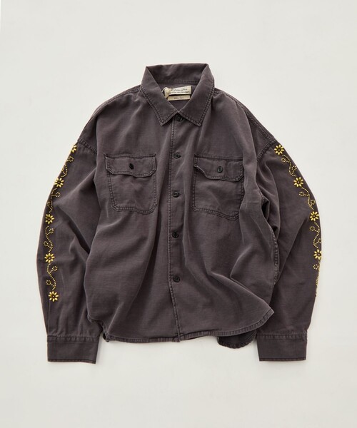 REMI RELIEF(レミレリーフ)の「【REMI RELIEF/レミレリーフ】WIDE MILITARY SHIRT(袖:スタッズ)(シャツ/ブラウス・メンズ・ダークグレー/カーキ・XL/L/M)」の17枚目の写真