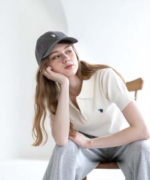 U.S. POLO ASSN.(ユーエスポロアッスン)の「【U.S. POLO ASSN.】clear 別注 ハーフジップ半袖ニットトップス(ニット/セーター・レディース・ブラック/アイボリー/グレー・F)」の21枚目の写真