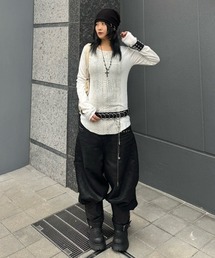 Never mind the XU（ネバーマインドザエックスユー）の「【Never mind the XU】vintage python sheer long sleeve / 【ネバーマインド ザ エックスユー】ビンテージパイソンシアー長袖Tシャツ（Tシャツ/カットソー）」