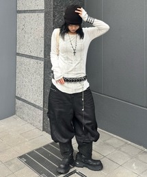 Never mind the XU（ネバーマインドザエックスユー）の「【Never mind the XU】vintage python sheer long sleeve / 【ネバーマインド ザ エックスユー】ビンテージパイソンシアー長袖Tシャツ（Tシャツ/カットソー）」