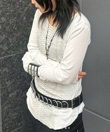 Never mind the XU（ネバーマインドザエックスユー）の「【Never mind the XU】vintage python sheer long sleeve / 【ネバーマインド ザ エックスユー】ビンテージパイソンシアー長袖Tシャツ（Tシャツ/カットソー）」