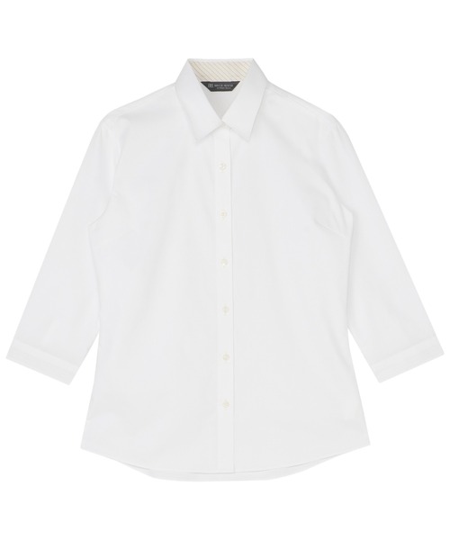 TOKYO SHIRTS(トウキョウシャツ)の「【透け防止】 形態安定ノンアイロン レギュラー 7分袖ビジネスワイシャツ(ビジネスシャツ・レディース・ホワイト・XL/L/LL/S/M)」の1枚目の写真