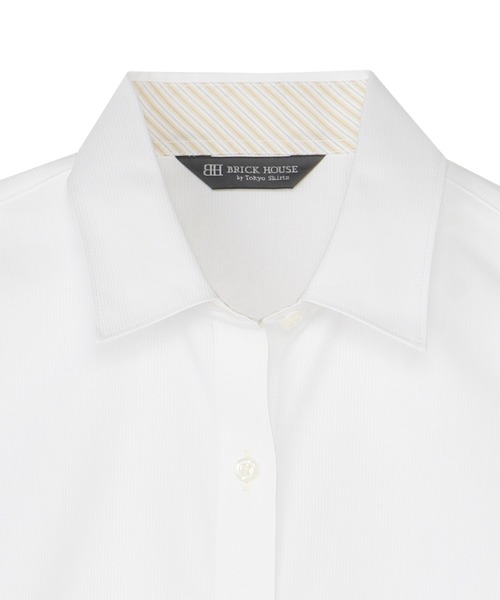 TOKYO SHIRTS(トウキョウシャツ)の「【透け防止】 形態安定ノンアイロン レギュラー 7分袖ビジネスワイシャツ(ビジネスシャツ・レディース・ホワイト・XL/L/LL/S/M)」の3枚目の写真