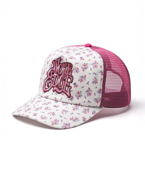 WOKE EDGE(ウォークエッジ)の「WOKE EDGE / ウォークエッジ Flower Mesh Cap(キャップ・メンズ・ピンク/ブラック・FREE)」の2枚目の写真