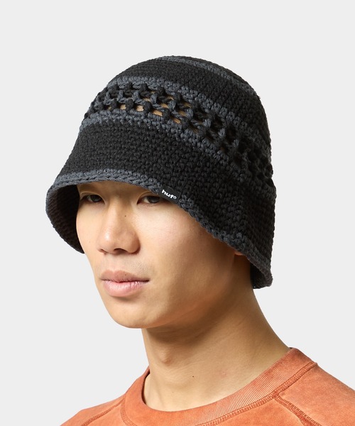 HUF（ハフ）の「DUAL MESH CROCHET HAT（ハット・メンズ・ブラック/ピンク系その他/オリーブ・O/S）」の15枚目の写真