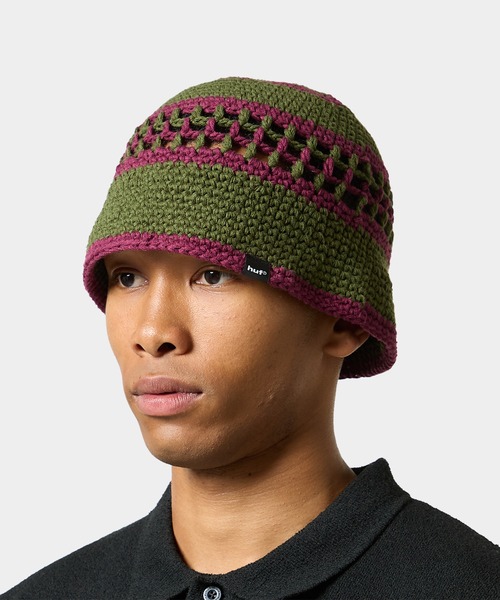 HUF（ハフ）の「DUAL MESH CROCHET HAT（ハット・メンズ・ブラック/ピンク系その他/オリーブ・O/S）」の17枚目の写真