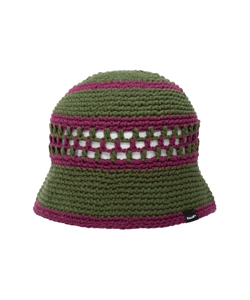 HUF（ハフ）の「DUAL MESH CROCHET HAT（ハット・メンズ・ブラック/ピンク系その他/オリーブ・O/S）」の9枚目の写真