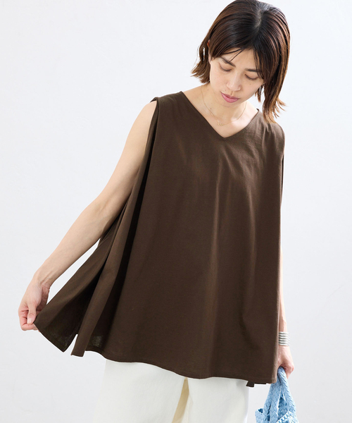 IENA(イエナ)の「オーガニックコットン テントラインプルオーバー(Tシャツ/カットソー・レディース・ブラック/ブラウン/ホワイト・FREE)」の3枚目の写真