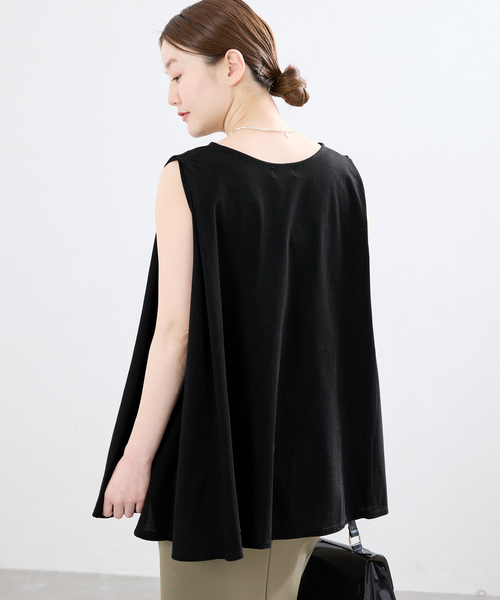 IENA(イエナ)の「オーガニックコットン テントラインプルオーバー(Tシャツ/カットソー・レディース・ブラック/ブラウン/ホワイト・FREE)」の1枚目の写真