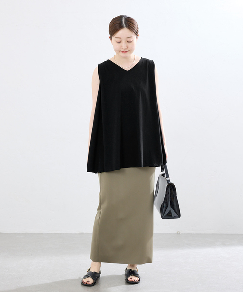IENA(イエナ)の「オーガニックコットン テントラインプルオーバー(Tシャツ/カットソー・レディース・ブラック/ブラウン/ホワイト・FREE)」の4枚目の写真