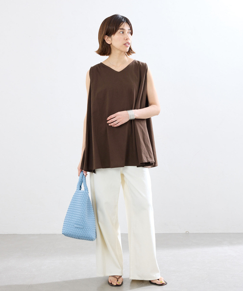 IENA(イエナ)の「オーガニックコットン テントラインプルオーバー(Tシャツ/カットソー・レディース・ブラック/ブラウン/ホワイト・FREE)」の6枚目の写真