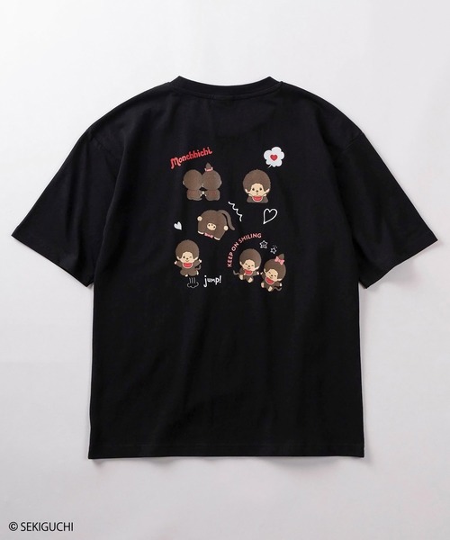 SlashDate（スラッシュデイト）の「【98】【Monchhichi/モンチッチ】フロント＆バックプリント クルーネックTシャツ/ベビチッチ/ロゴワンポイント/レディース（Tシャツ/カットソー・レディース・ホワイト系2/ブラック系2/ブラック系3/ホワイト系1/ブラック系1/ホワイト系3・FREE）」の22枚目の写真