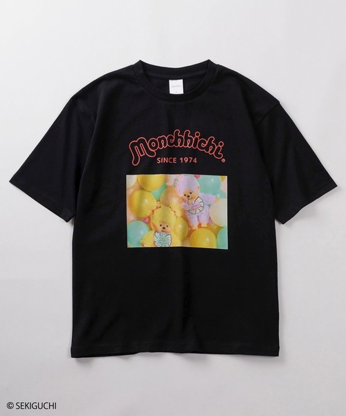 SlashDate（スラッシュデイト）の「【98】【Monchhichi/モンチッチ】フロント＆バックプリント クルーネックTシャツ/ベビチッチ/ロゴワンポイント/レディース（Tシャツ/カットソー・レディース・ホワイト系2/ブラック系2/ブラック系3/ホワイト系1/ブラック系1/ホワイト系3・FREE）」の8枚目の写真