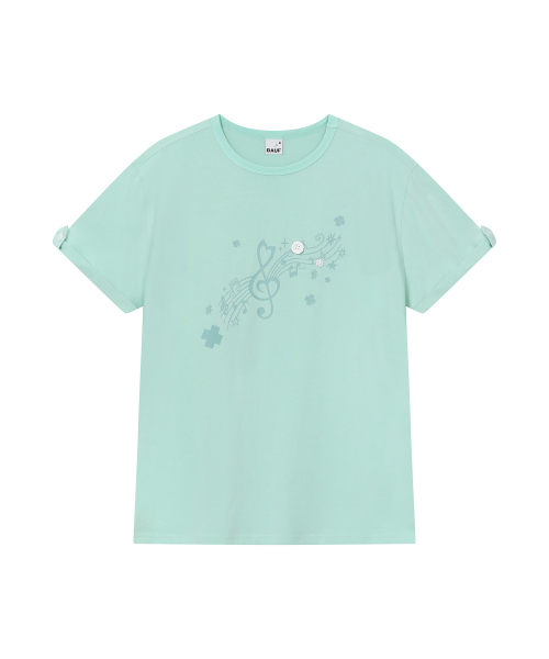 BAUF（バウフ）の「ロールアップメロディオーバーサイズTシャツ[ミント]（Tシャツ/カットソー・レディース・その他・FREE）」の11枚目の写真