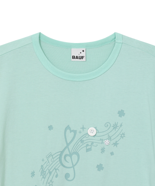 BAUF（バウフ）の「ロールアップメロディオーバーサイズTシャツ[ミント]（Tシャツ/カットソー・レディース・その他・FREE）」の13枚目の写真