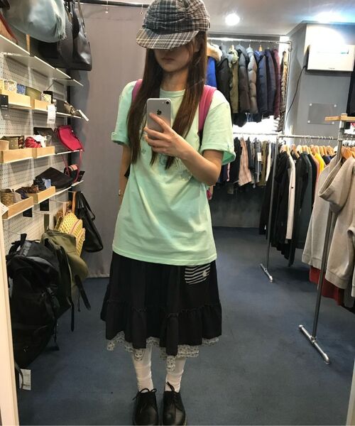 BAUF（バウフ）の「ロールアップメロディオーバーサイズTシャツ[ミント]（Tシャツ/カットソー・レディース・その他・FREE）」の4枚目の写真