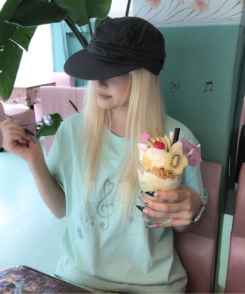 BAUF（バウフ）の「ロールアップメロディオーバーサイズTシャツ[ミント]（Tシャツ/カットソー・レディース・その他・FREE）」の7枚目の写真