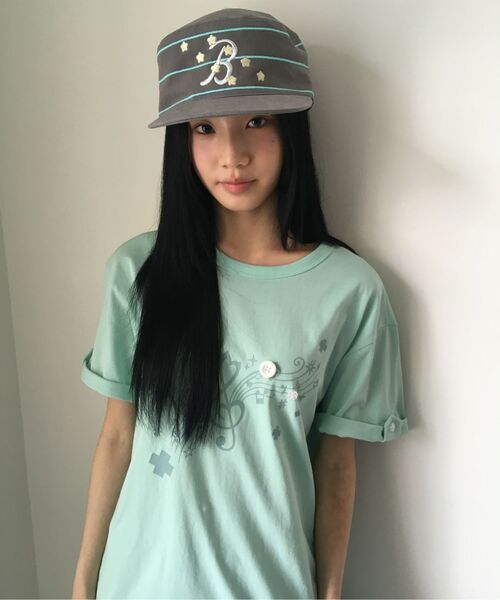 BAUF（バウフ）の「ロールアップメロディオーバーサイズTシャツ[ミント]（Tシャツ/カットソー・レディース・その他・FREE）」の10枚目の写真