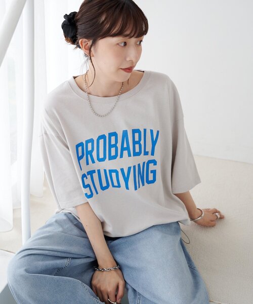 DISCOAT(ディスコート)の「【Enlude/ユニセックス】カレッジロゴドロストTシャツ(Tシャツ/カットソー・メンズ・チャコールグレー/ブラウン/グレイッシュベージュ・FREE)」の1枚目の写真