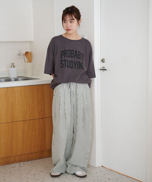 DISCOAT(ディスコート)の「【Enlude/ユニセックス】カレッジロゴドロストTシャツ(Tシャツ/カットソー・メンズ・チャコールグレー/ブラウン/グレイッシュベージュ・FREE)」の16枚目の写真