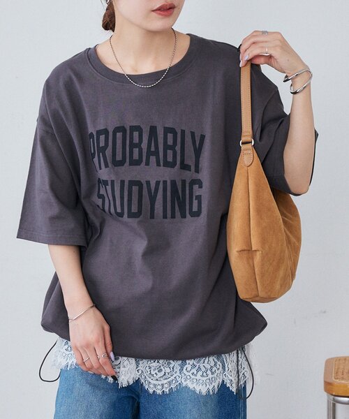 DISCOAT(ディスコート)の「【Enlude/ユニセックス】カレッジロゴドロストTシャツ(Tシャツ/カットソー・メンズ・チャコールグレー/ブラウン/グレイッシュベージュ・FREE)」の17枚目の写真