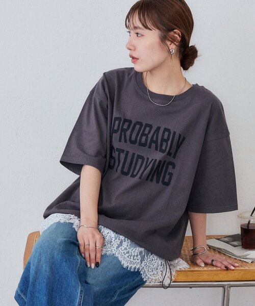 DISCOAT(ディスコート)の「【Enlude/ユニセックス】カレッジロゴドロストTシャツ(Tシャツ/カットソー・メンズ・チャコールグレー/ブラウン/グレイッシュベージュ・FREE)」の18枚目の写真