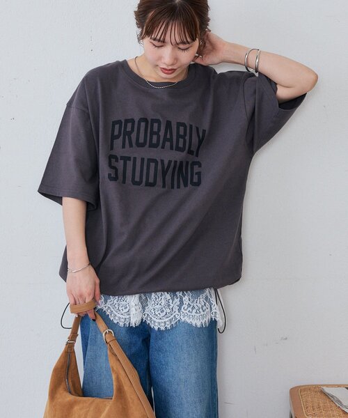 DISCOAT(ディスコート)の「【Enlude/ユニセックス】カレッジロゴドロストTシャツ(Tシャツ/カットソー・メンズ・チャコールグレー/ブラウン/グレイッシュベージュ・FREE)」の19枚目の写真