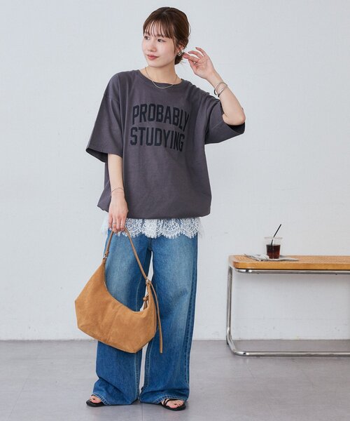 DISCOAT(ディスコート)の「【Enlude/ユニセックス】カレッジロゴドロストTシャツ(Tシャツ/カットソー・メンズ・チャコールグレー/ブラウン/グレイッシュベージュ・FREE)」の21枚目の写真