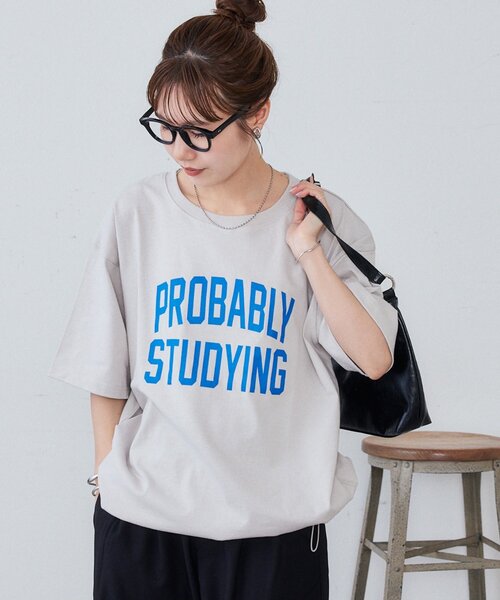 DISCOAT(ディスコート)の「【Enlude/ユニセックス】カレッジロゴドロストTシャツ(Tシャツ/カットソー・メンズ・チャコールグレー/ブラウン/グレイッシュベージュ・FREE)」の4枚目の写真