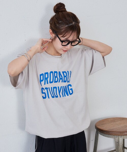 DISCOAT(ディスコート)の「【Enlude/ユニセックス】カレッジロゴドロストTシャツ(Tシャツ/カットソー・メンズ・チャコールグレー/ブラウン/グレイッシュベージュ・FREE)」の5枚目の写真