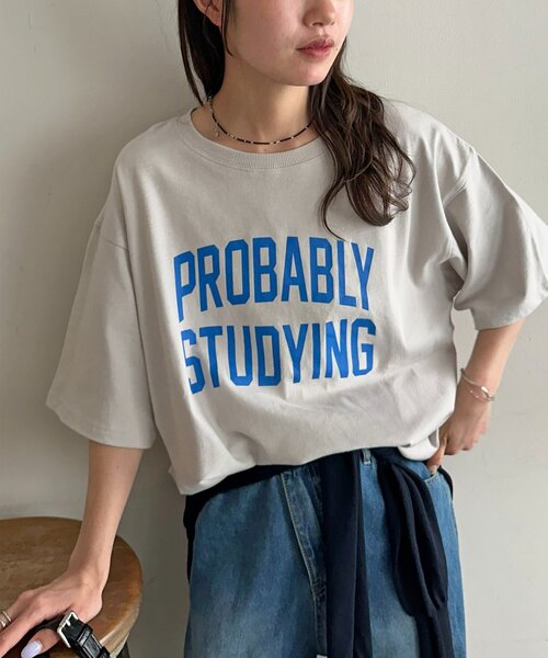DISCOAT(ディスコート)の「【Enlude/ユニセックス】カレッジロゴドロストTシャツ(Tシャツ/カットソー・メンズ・チャコールグレー/ブラウン/グレイッシュベージュ・FREE)」の8枚目の写真