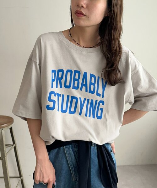 DISCOAT(ディスコート)の「【Enlude/ユニセックス】カレッジロゴドロストTシャツ(Tシャツ/カットソー・メンズ・チャコールグレー/ブラウン/グレイッシュベージュ・FREE)」の9枚目の写真