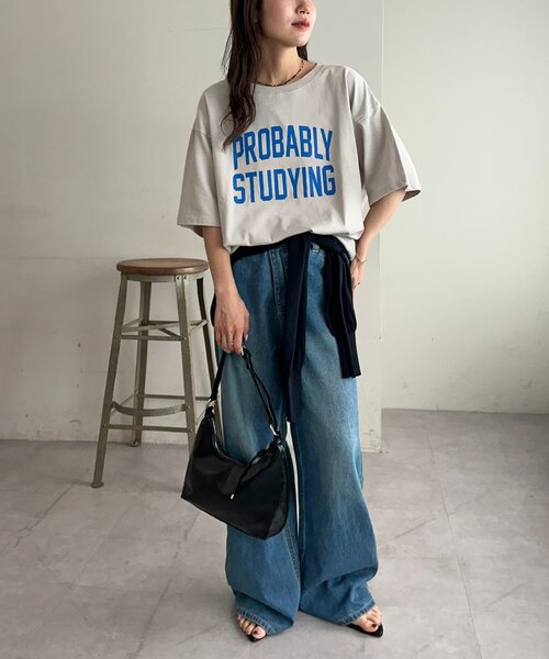 DISCOAT(ディスコート)の「【Enlude/ユニセックス】カレッジロゴドロストTシャツ(Tシャツ/カットソー・メンズ・チャコールグレー/ブラウン/グレイッシュベージュ・FREE)」の10枚目の写真