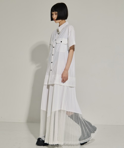 TOGA PULLA(トーガ プルラ)の「【TOGA PULLA/トーガプルラ】Typewriter mesh dress/タイプライターメッシュドレス(ドレス・レディース・ホワイト/ブラック・36)」の2枚目の写真