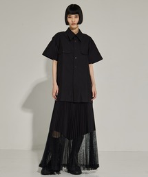 【TOGA PULLA/トーガプルラ】Typewriter mesh dress/タイプライターメッシュドレス