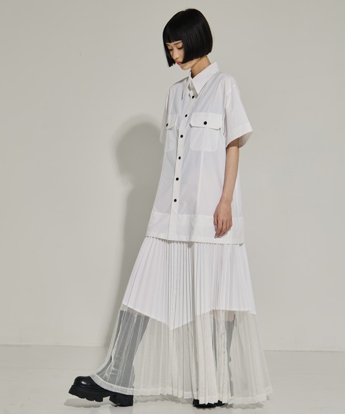 TOGA PULLA(トーガ プルラ)の「【TOGA PULLA/トーガプルラ】Typewriter mesh dress/タイプライターメッシュドレス(ドレス・レディース・ホワイト/ブラック・36)」の4枚目の写真
