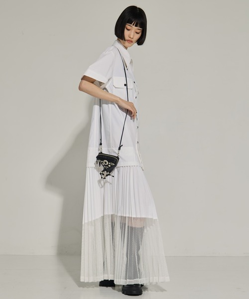 TOGA PULLA(トーガ プルラ)の「【TOGA PULLA/トーガプルラ】Typewriter mesh dress/タイプライターメッシュドレス(ドレス・レディース・ホワイト/ブラック・36)」の5枚目の写真