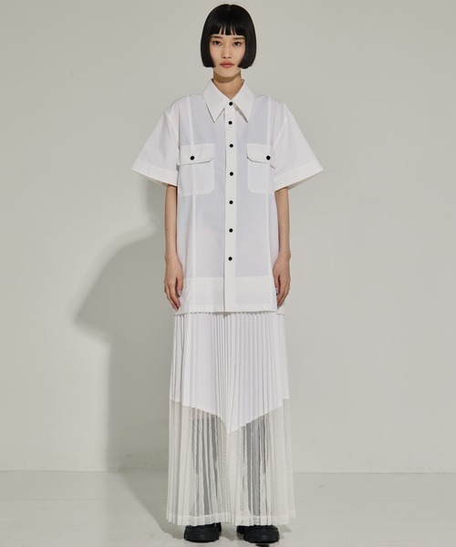 TOGA PULLA(トーガ プルラ)の「【TOGA PULLA/トーガプルラ】Typewriter mesh dress/タイプライターメッシュドレス(ドレス・レディース・ホワイト/ブラック・36)」の6枚目の写真